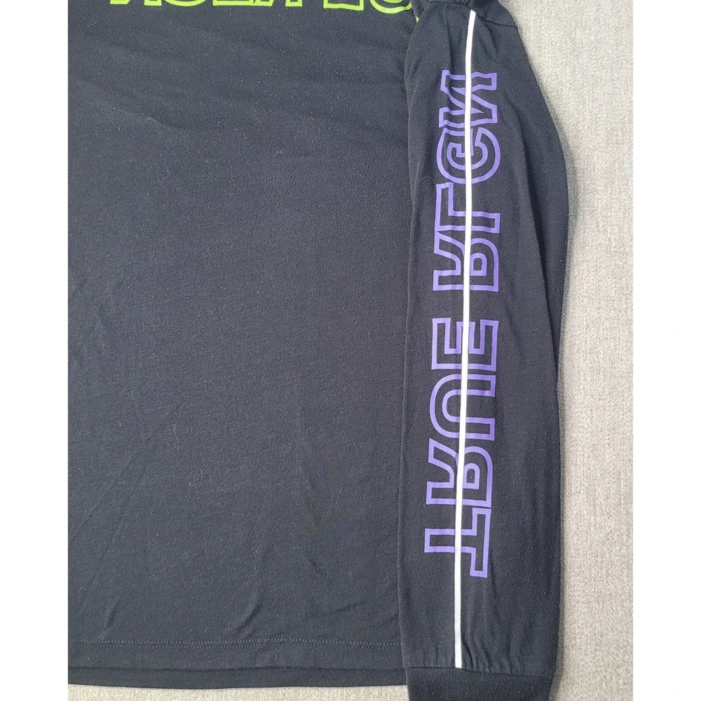 True Religion Mens Flipped Logo Long Sleeve T-Shirt Black Multi 203260 S